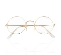 happymas Lunettes de Père Noël - Lunettes de costume de magicien - Rondes - En nickel - Pour le carnaval et le carnaval