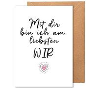 Happymotive Cartes d'amitié et de dicton - Cartes postales avec dictons pour meilleure amie, homme du cœur et collègues - Cadeau d'amitié, décoration de bureau, anniversaire (Nous aimés, DIN A5)