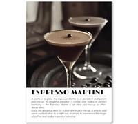 Happymotive Poster de cocktail DIN A2, A3 et A4 | Tableaux muraux avec définitions de recettes | Décoration murale élégante pour cuisine, bar et salon | Impression de qualité supérieure sur papier de