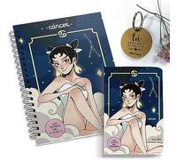 HappyMots - Pack Boîte cadeau Horoscope | Carnet A5 + carnet A6 + porte-clés Vous êtes spécial | Signe du zodiaque : CANCER | Cadeau original pour surprendre