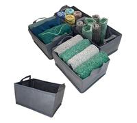 HAPPYNEST Lot de 4 boîtes de rangement, spécialement conçus pour IKEA PAX50, organiseurs de tiroirs, robustes, système de rangement d'armoire, avec poignées, idéal pour armoire, gris, 6,5 l, pliables