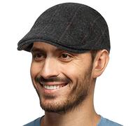 HAPPYPOP 60% Wool Homme Béret Chapeau Gatsby Plate Casquettes Gavroche pour Automne et Hiver Vintage