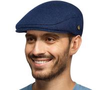 HAPPYPOP 60% Wool Homme Béret Chapeau Gatsby Plate Casquettes Gavroche pour Automne et Hiver Vintage