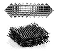 HappySeed Set de 10 Grilles de Drainage en Plastique, Noir - Grille de Drainage carrée pour Coupe Bonsai, Pot de Fleurs ou jardinière - 5 x 5 cm