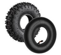 Happysnow 4.10-4 410-4 4.10/3.50-4 Tube intérieur + pneu pour rototiller souffleuse à neige tondeuse à main camion brouette Go Cart Kid