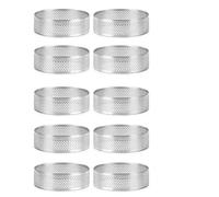 Happysnow Lot de 10 anneaux à tartes ronds avec trous en acier inoxydable pour fruits, quiches, tartes, mousses, 7 cm