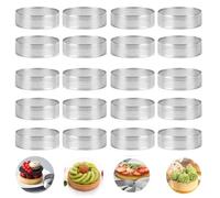 Happysnow Lot de 20 cercles à gâteau ronds avec trous, tartes aux fruits, quiches, gâteaux, mousse, cuisine, moule à gâteau, anneau perforé en mousse, 8 cm