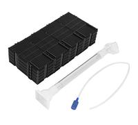 Happysnow Lot de 20 filtres de sol en plastique noir pour aquarium + conduite d'air + tuyau