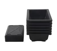 Happysnow Lot de 6 pots à bonsaï - Plateau humide profond classique avec filet intégré pour plantes, fleurs, pots carrés en plastique