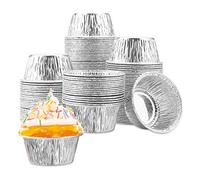 Happysnow Ramekin Lot de 2 moules à cupcakes jetables en aluminium avec revêtement anti-adhésif, flexible, rond, pour fête (veryday) et célébrations