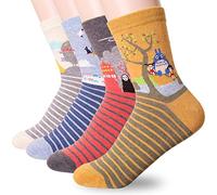 Happytree Lot de 3 à 6 paires de chaussettes pour femme Motif chat et chien - Idée cadeau - Taille unique - Multicolore - Taille Unique