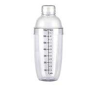 Happyupcity 1 shaker à cocktail vide professionnel en résine plastique transparent de 700 cc avec échelle et passoire sur le dessus, pour boisson, vin, thé, pour bar, fête, usage domestique