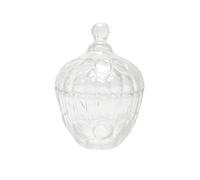 Happyupcity Bol à bonbons en verre transparent de 260 ml avec couvercle recouvert de cristal pour buffet, biscuits, boîtes de rangement décoratives pour la maison, le bureau