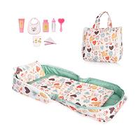 HappyVk- Lit pour poupée - Berceau Portable pour poupées jusqu'à 53 cm - Sac à Main pour Fille - Ensemble pour poupée - Amour