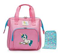 HappyVk - Sac à Langer pour poupée avec Matelas à Langer - Licorne brodée - Accessoires pour poupée- Sac pour Les Filles