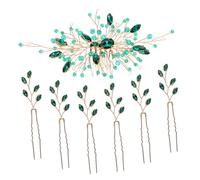 Happyyami 1 Ensemble Accessoires De Cheveux Peigne à Cheveux Strass Femme Décoratif Épouser Peignes Mariage Peigne Latéral Pour Cheveux De Mariée Bijoux De Cheveux Ornements De Cheveux Vert