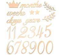Happyyami 1 Ensemble Bébé Jalon Numéros Bébé Photo Accessoires en Bois Nouveau-Né Naissance Annonce Carte pour Nouveau-Né Fête D'anniversaire Bébé Décor