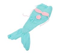 Happyyami 1 ensemble de costume de sirène pour nouveau-né, accessoires de photographie au crochet pour fille, comprenant un bandeau, un soutien-gorge et une pour des séances photo créatives
