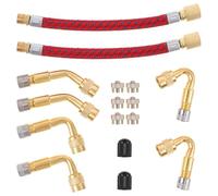 Happyyami 1 Ensemble d'extensions de Valve de vélo Portables, rallonges de Tuyau de gonflage de Pneu, kit de Bouchons de Tube pour vélos, Voitures, camions