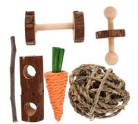 Happyyami 1 Jeu en Bois Jouets Les Cochons Cobaye Bistro Animal De Compagnie Parc pour Bébé Animaux Cage Mâche Peluche Trousse Farci Trucs De Lapin Mangeoire Hamac Rat pour Hamsters