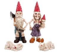 Happyyami 1 Ornements De Crâne Figurines De Squelette d'halloween Nains Trousse Chaudron Dinosaure Film Figure De GNOME Debout Statue Squelette Statue De Nain De Pelouse Résine