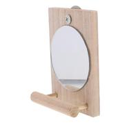 Happyyami 1 Pc Se Lever Perchoir De pour Perroquets Bain De Perroquet Miroir Oiseaux avec Support Miroir Perruche avec Perchoir Miroir Perruche pour Cage Volière Acrylique Brown
