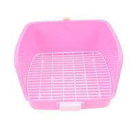 Happyyami 1 Pc WC Carré Lapin Bac à Litière Cages à Lapins D'intérieur Pot De Lapin Lavabo De Lapin Toilettes pour Animaux De Compagnie Pot pour Petits Animaux Mini-Animaux Plastique Rose