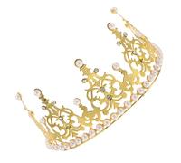 Happyyami 1 Pièce Couronne pour Garçon Fille Perles Accessoire de Fête Anniversaire Remise pour Petite Princesse
