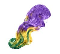 Happyyami 1 Pièce Perruque Ondulée Colorée Frange pour Cosplay à Thème et Halloween Synthétiques