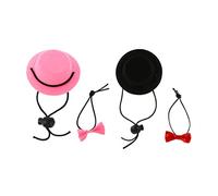 Happyyami 1 Set Pet Hat Set Puppy Tiny Party Hats Pet Pet Decorative Lunes Pet Party Decor Collar Corgi Teckel Cat Cat Cat Et Robe pour Chiens