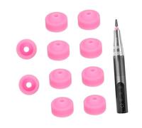 Happyyami 10 Pièces jaquette première protecteur de poussière d'ongle couleur Clous capuchons pour outil bouchon de foret à ongles collecteur d'ongles Gel de silice rose