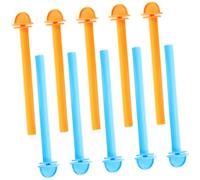 Happyyami 10pièces Perchoirs Plastique pour Oiseaux Lot de Supports Colorés Bleus Jaunes pour Cage à Oiseaux Accessoires Pratiques pour Perruches Et Perroquets Installation Facile Et