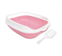 Happyyami 1ensemble Bac à Litière Semi-fermé pour Chat Boîte à Litière Anti-éclaboussures avec Accessoires pour Chats Intérieur Confort Et Durabilité pour Petits Félins