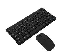 Happyyami 1ensemble Clavier Et Souris sans Fil Compact Ensemble Ergonomique Mini Silencieux Et Élégant Compatible Pc Noir sans Piles
