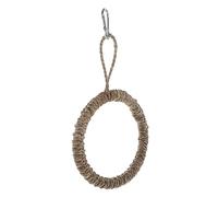 Happyyami 1ensemble Hamac Suspendu Algues Naturelles pour Perroquets Accessoire De Cage pour Oiseaux avec Anneau De Balancement Jouet Enrichissant pour Développer Intelligence Et Équilibre