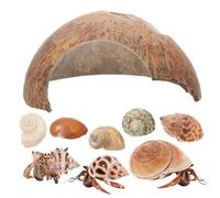 Happyyami 1ensemble Refuges De Noix De pour Crabes Cachette Naturelle pour Reptiles Tortues Et Crustacés avec Coquilles De Crabe Accessoires pour Aquariums Et Terrariums