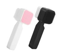 Happyyami 2 Pièces brosse pour le visage nettoyage exfolier soin du visage simple Doux pinceau visage en silicone avec manche épurateur de visage en silicone Gel de silice