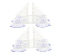 Happyyami 2 Pièces Clip De Ventouse pour Aquarium Réservoir Lingettes Éponge Couler Filet Tuyau Crochets Pompe Bulle Chauffage Ventouses Double Face Conditionneur Bâche Transparent Acrylique