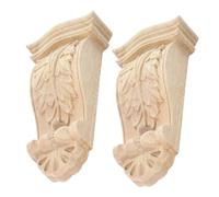 Happyyami 2 Pièces Corbeau Bois Massif Sculpté Style Européen Décoratif Roman pour Angles Maison Meubles Élégants
