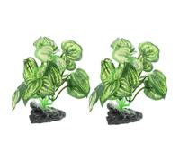 Happyyami 2 Pièces Décoration De Plantes Artificielles Plante D'Aquarium Aquatique Simulation Décor De Arrosage Faux Bol Poissons s pour Réservoir Jardin Submersible Air