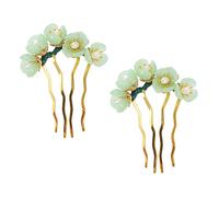 Happyyami 2 Pièces épingle à cheveux antique outlet maquilage curls de mariée de cheveux de jade pince cheveux barettes cheveux de cheveux chinois fourche à cheveux le fer Green