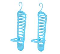Happyyami 2 Pièces Jouets d'alimentation pour Oiseaux vers De Farine Millet Entonnoir Mangeoire Poussin Brochette De Friandises pour Oiseaux Poulets Cage Cintre Coopérative Blue Plastique