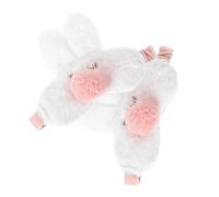 Happyyami 2 Pièces masque de sommeil masque pour les yeux décoratif Masque des yeux pour les filles itinérants Masque pour les yeux de voyage Peluche blanche