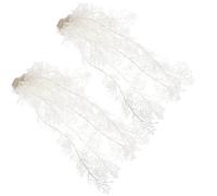 Happyyami 2 Pièces Plante Artificielle, Décor Blanc en Plastique | Décors, Fond Épaissi, Cachettes pour Poissons, Aquascaping, Petits Bacs Tropicaux