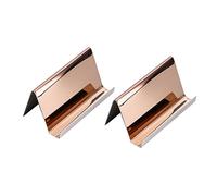 Happyyami 2 pièces Porte Cartes Acier Inoxydable Rose Doré Organisateur Élégant pour Cartes de Visite Id et Crédit pour