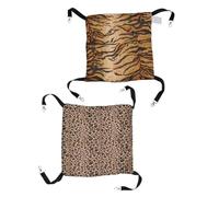 Happyyami 2 Pièces Suspendu pour Animaux pour Petits Animaux avec Crochets pour Cages Imprimé Léopard Imprimé