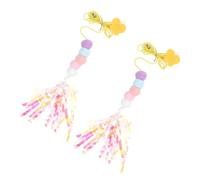 Happyyami 2 Pièces Suspendu Réglable pour Chat Balançoire pour Chat Élastique Corde Polyester Ruban et Boules Attire L'attention et Calme l'esprit