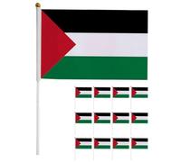Happyyami 20 Pièces Petit Drapeau à Main Palestine en Polyester 28cm, Drapeaux Portatifs pour Bars et Usages Commerciaux, Décoration Légère et Résistante