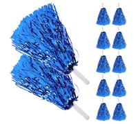Happyyami 20 Pièces Pompons de Cheerleading Bleus Pet pour Équipes de | Léger et Facile à Agiter, Résistant aux Dommages, pour Événements Sportifs, Activités Scolaires