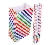 Happyyami 24 Pièces Sachet Papier à Rayures Arc Ciel de Fête Polyvalents pour et Snacks Parfaits pour Anniversaires et Événements Festifs